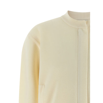 Max Mara White Virgin Wool Cardigan