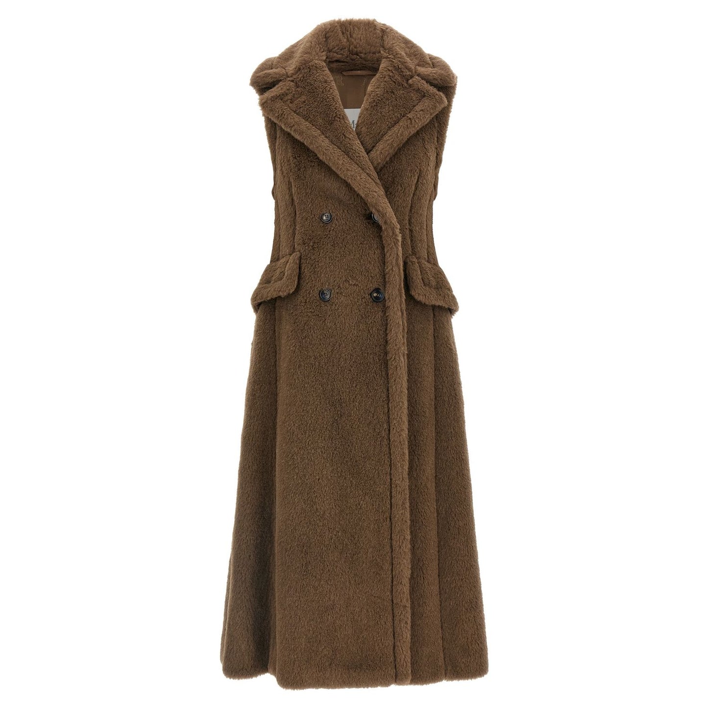 Max Mara Brown Alpaca Leather Coat