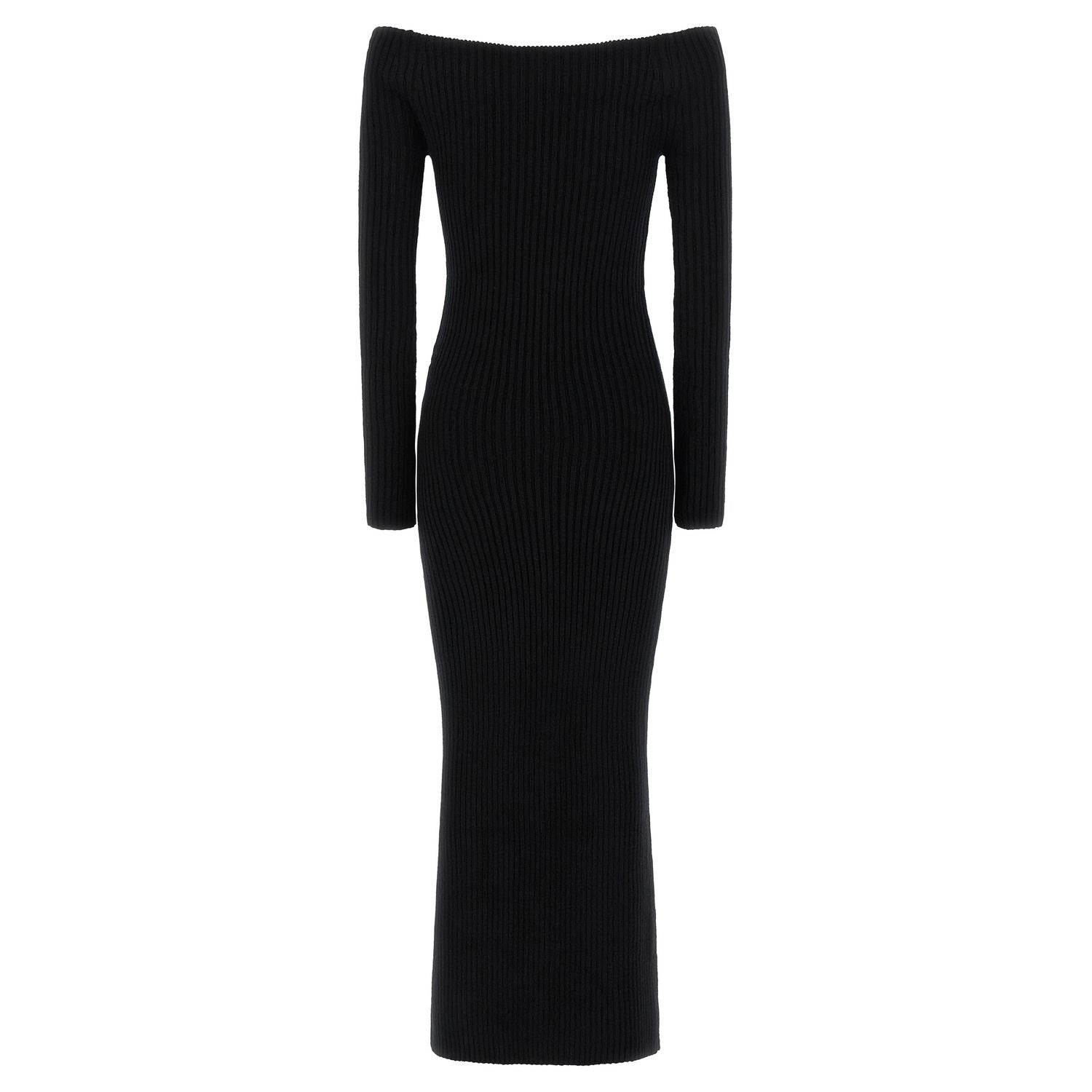 Max Mara Black Wool Long Dress