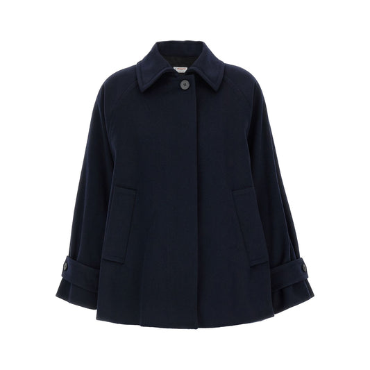 Alberto Biani Blue Virgin Wool Coat
