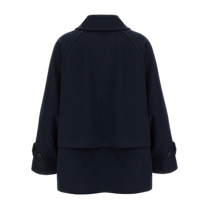 Alberto Biani Blue Virgin Wool Coat