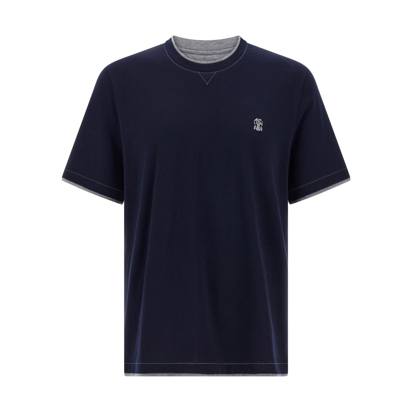 Brunello Cucinelli Blue Cotton T-Shirt