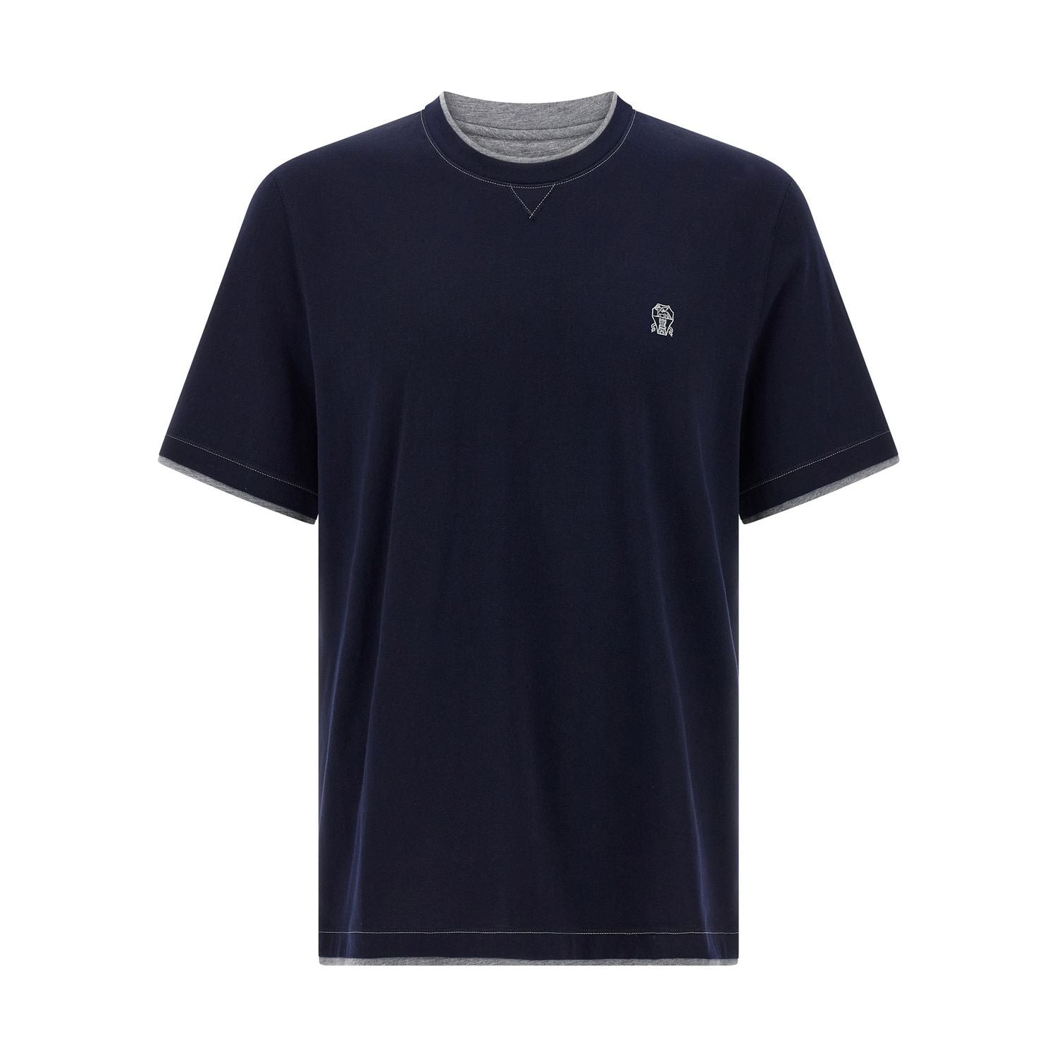 Brunello Cucinelli Blue Cotton T-Shirt