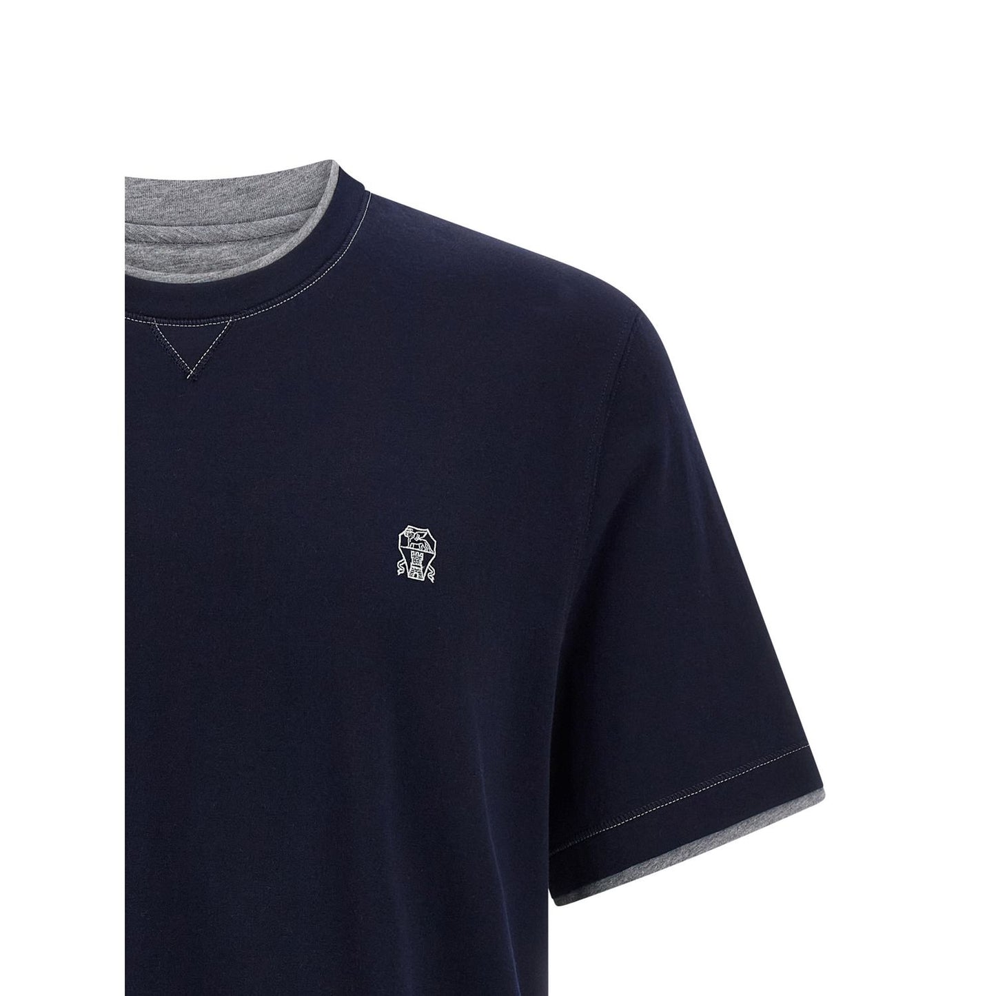 Brunello Cucinelli Blue Cotton T-Shirt
