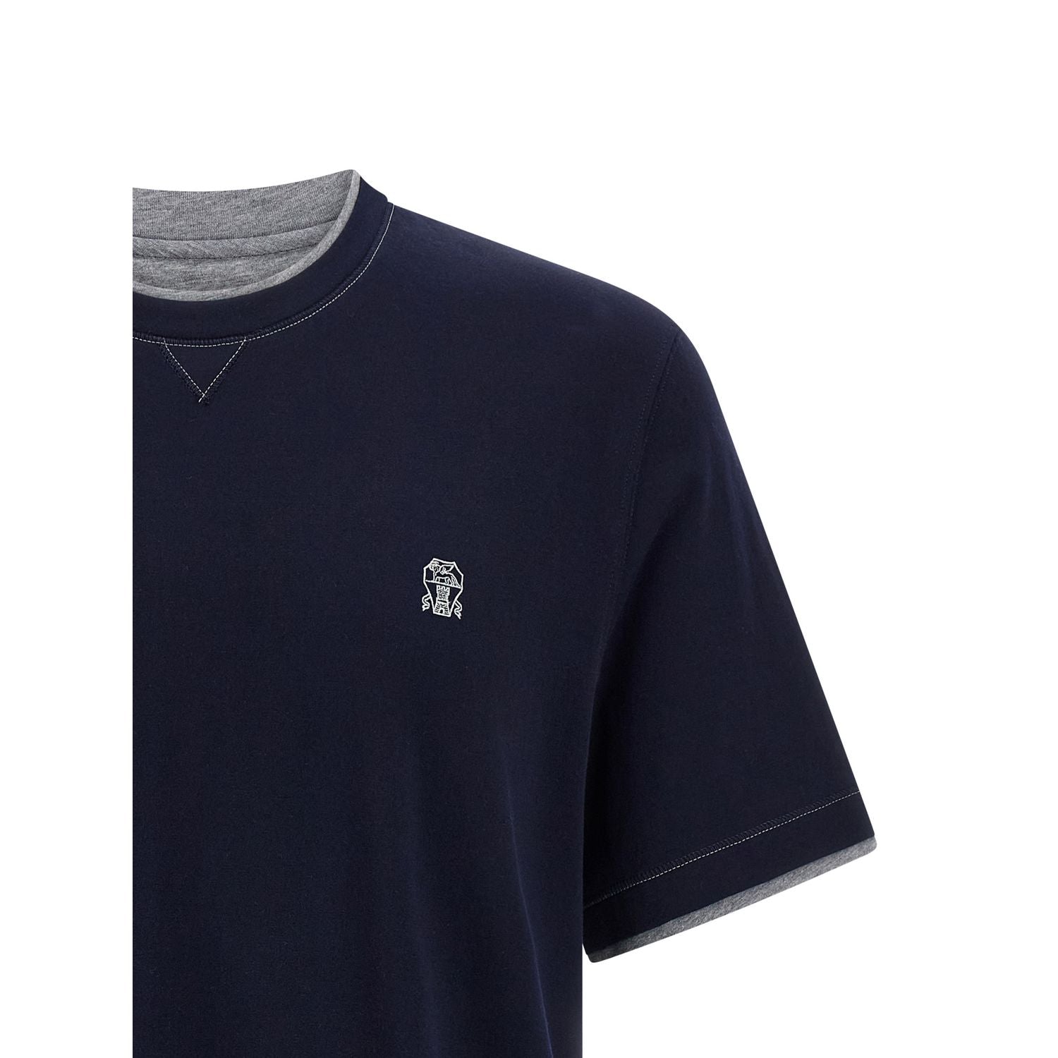 Brunello Cucinelli Blue Cotton T-Shirt