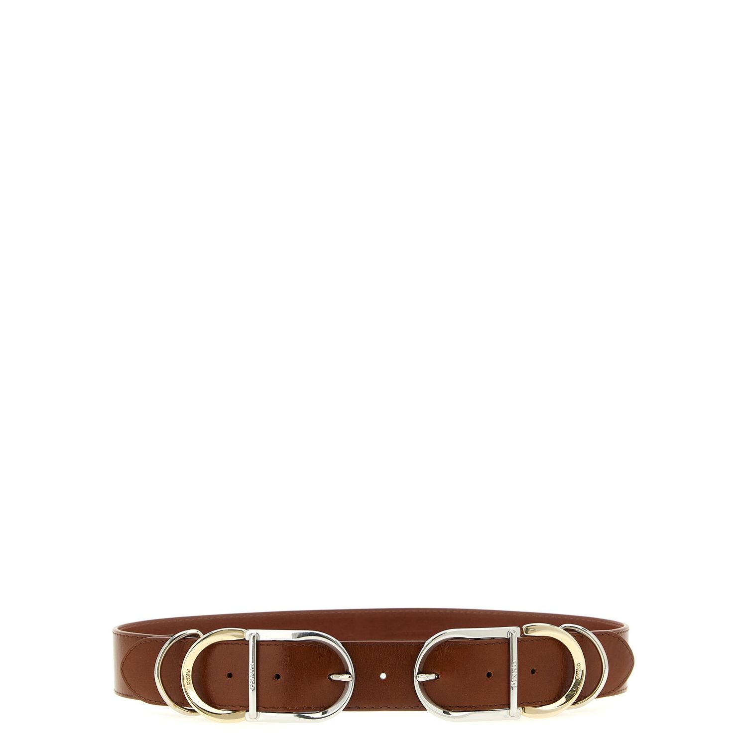 PINKO Brown Lamb Leather Regular Belt