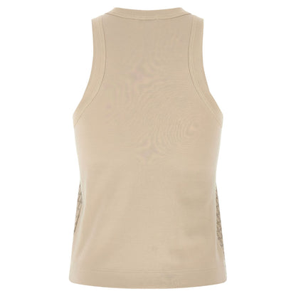 Brunello Cucinelli Beige Cotton Tank Tops