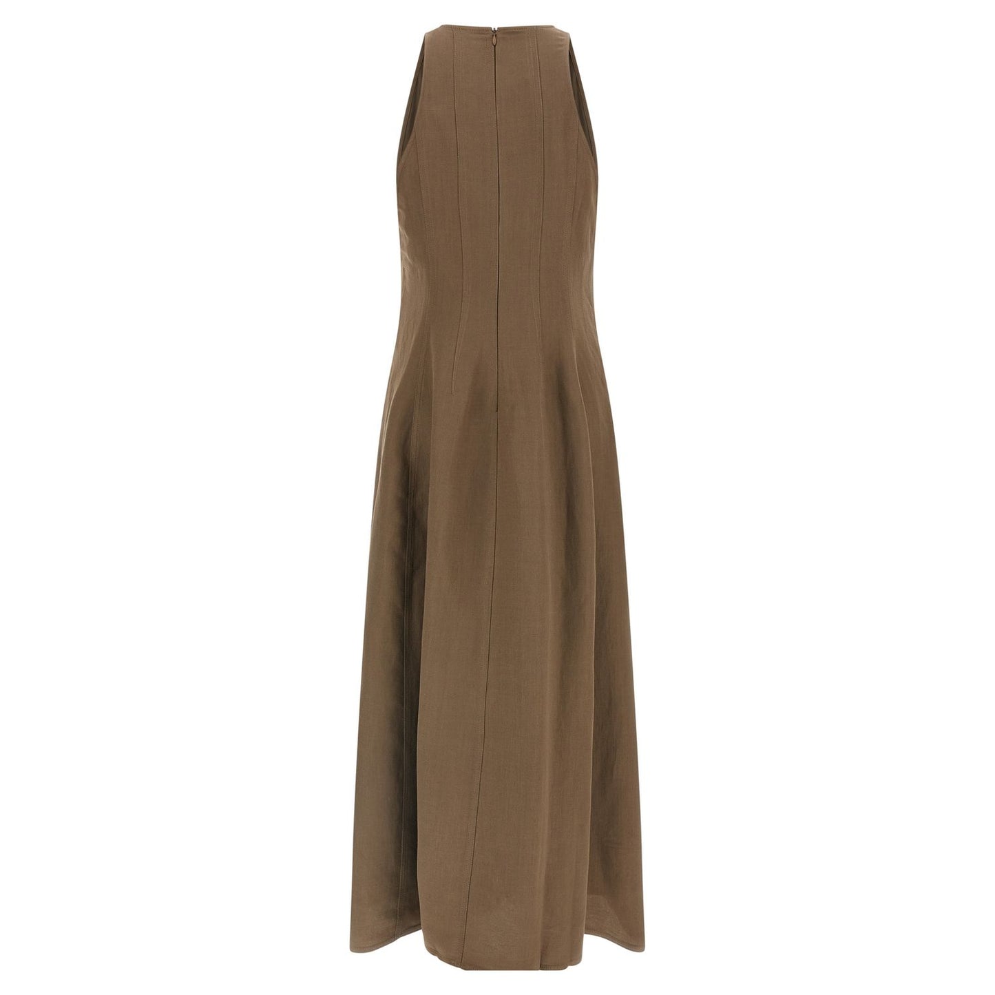 Brunello Cucinelli Brown Viscose Midi Dress