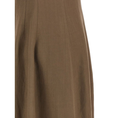 Brunello Cucinelli Brown Viscose Midi Dress