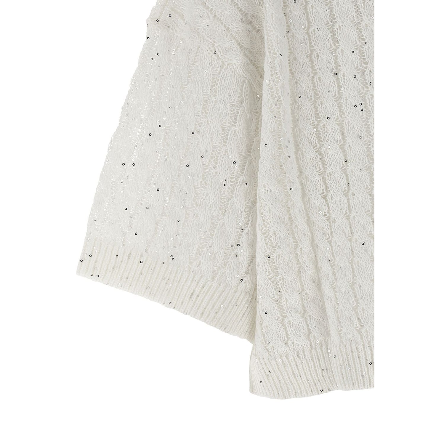 Brunello Cucinelli White Linen Cardigan