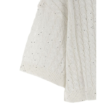 Brunello Cucinelli White Linen Cardigan