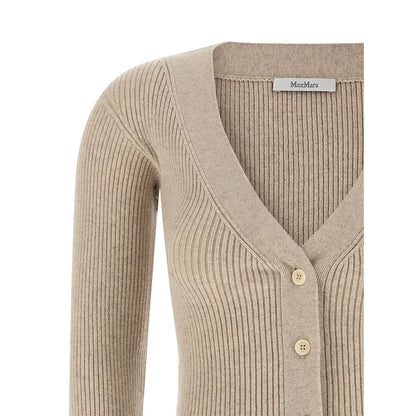Max Mara Beige Wool Cardigan