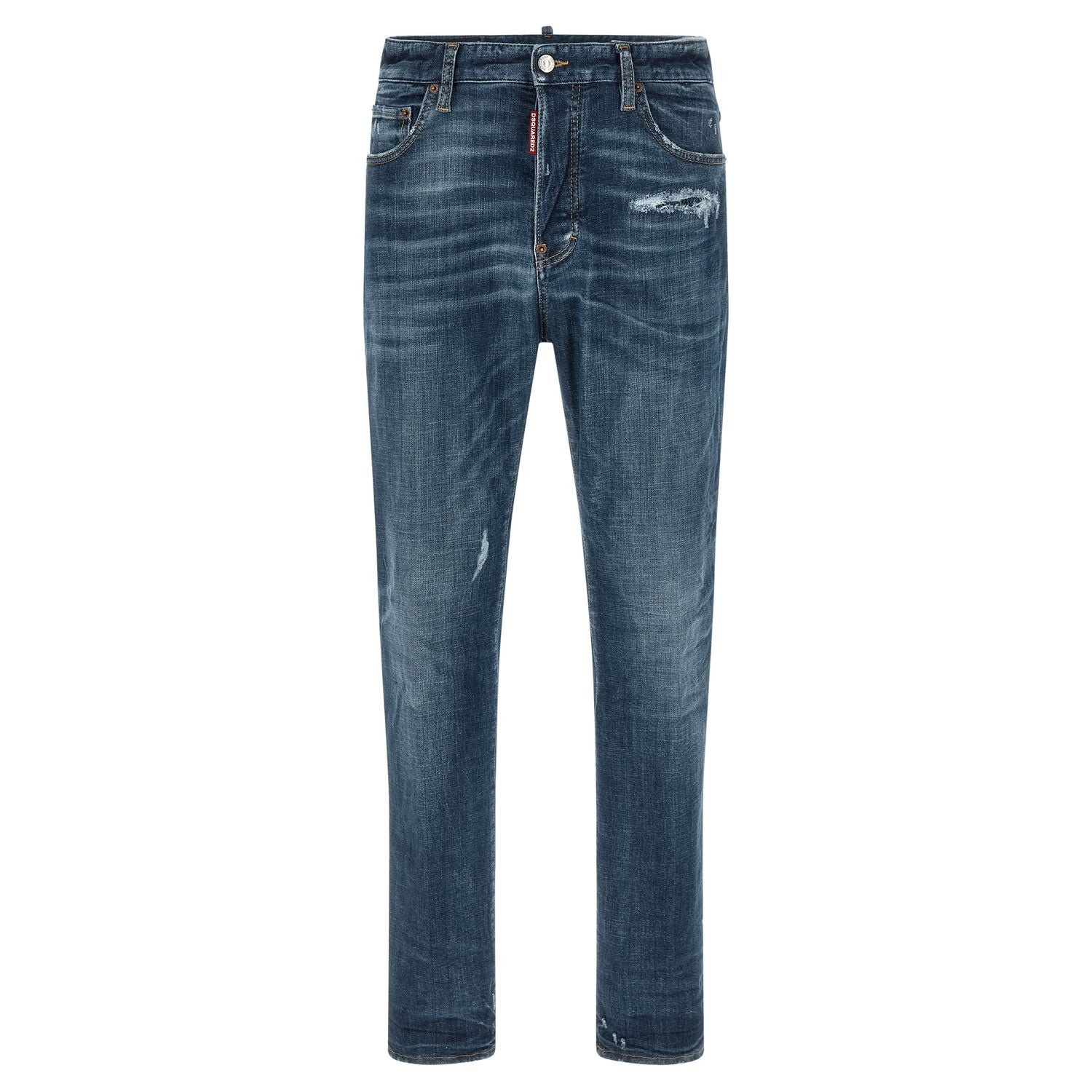 Dsquared² Blue Cotton Straight-Leg Jeans