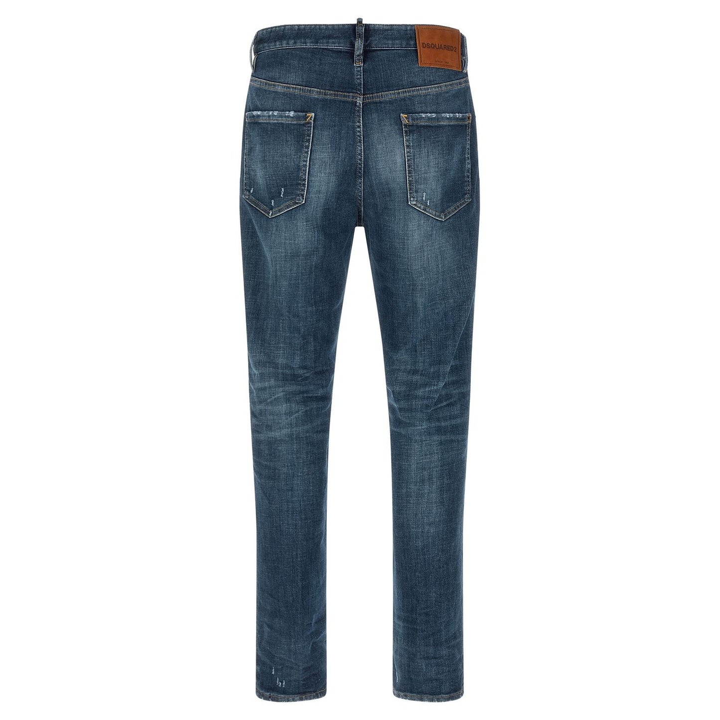 Dsquared² Blue Cotton Straight-Leg Jeans