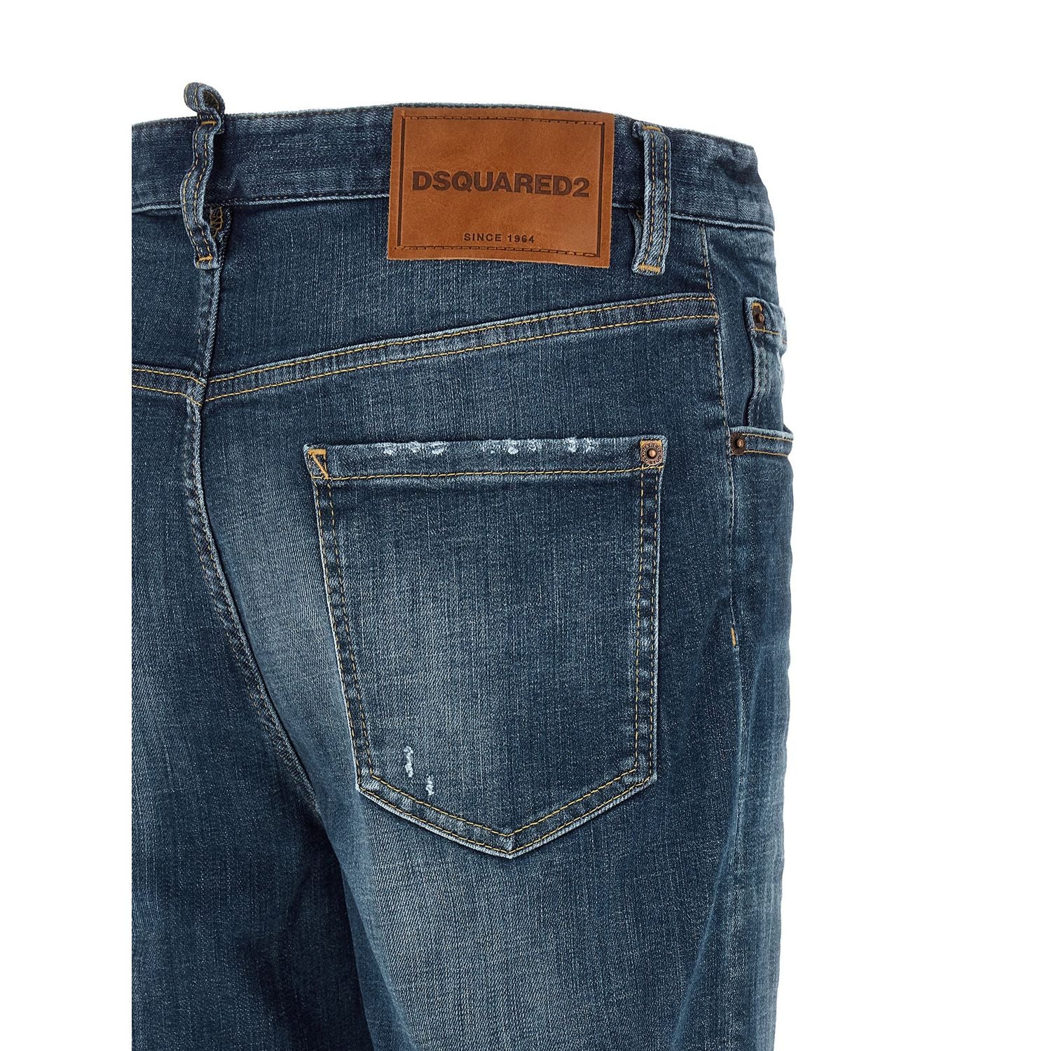 Dsquared² Blue Cotton Straight-Leg Jeans