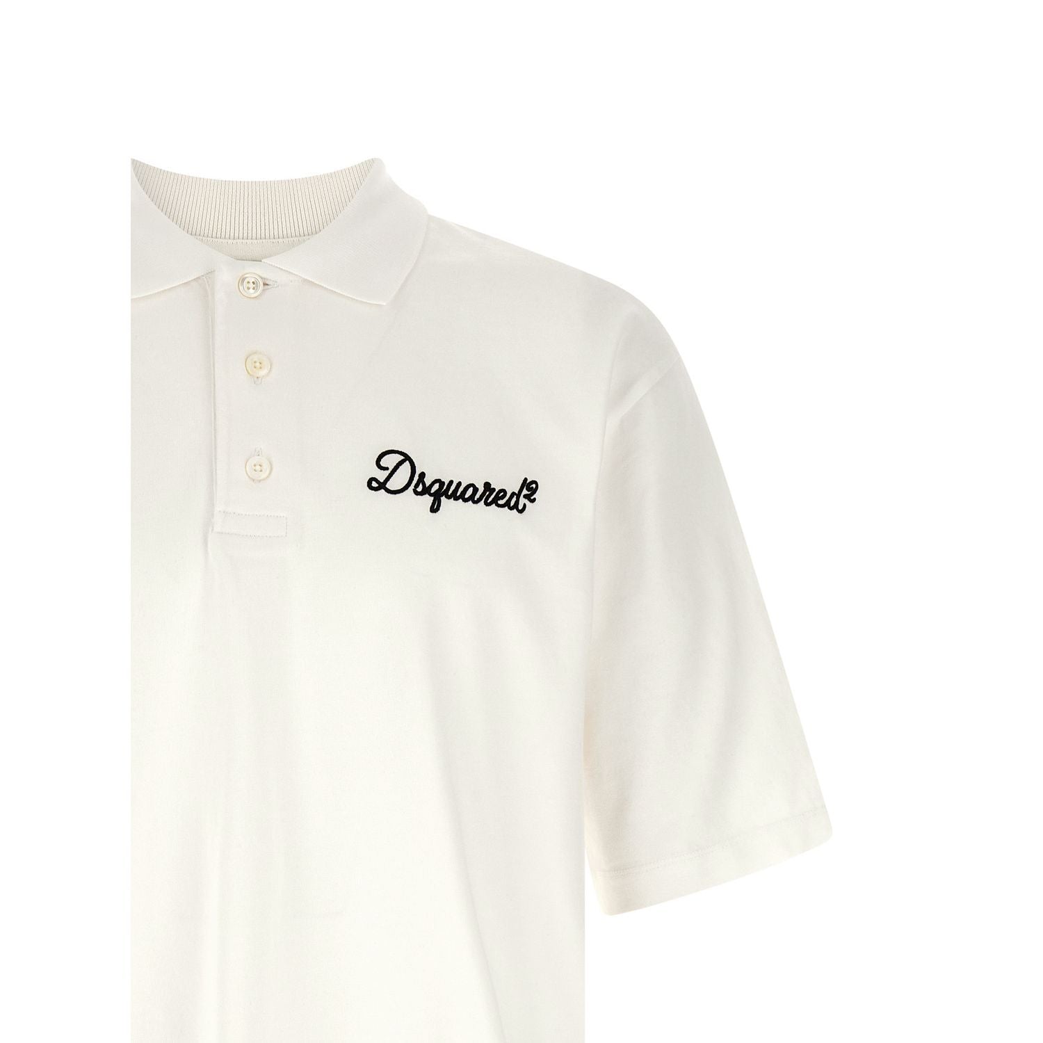 Dsquared² White Cotton Polo Shirt
