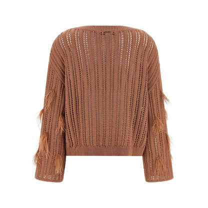 Twinset Brown Cotton Cardigan