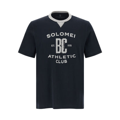 Brunello Cucinelli Blue Cotton T-Shirt