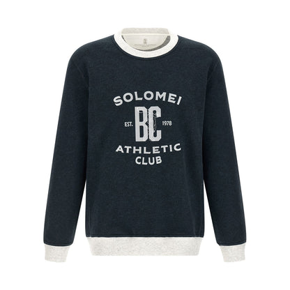 Brunello Cucinelli Blue Cotton Sweatshirt