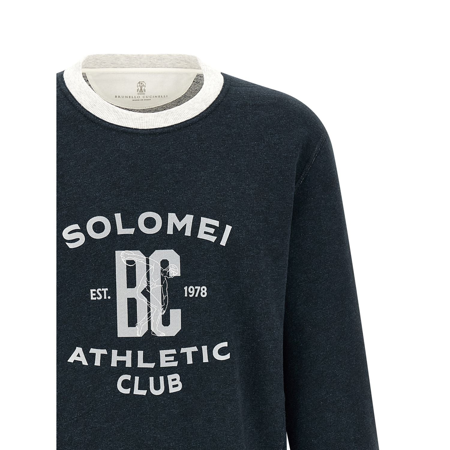 Brunello Cucinelli Blue Cotton Sweatshirt