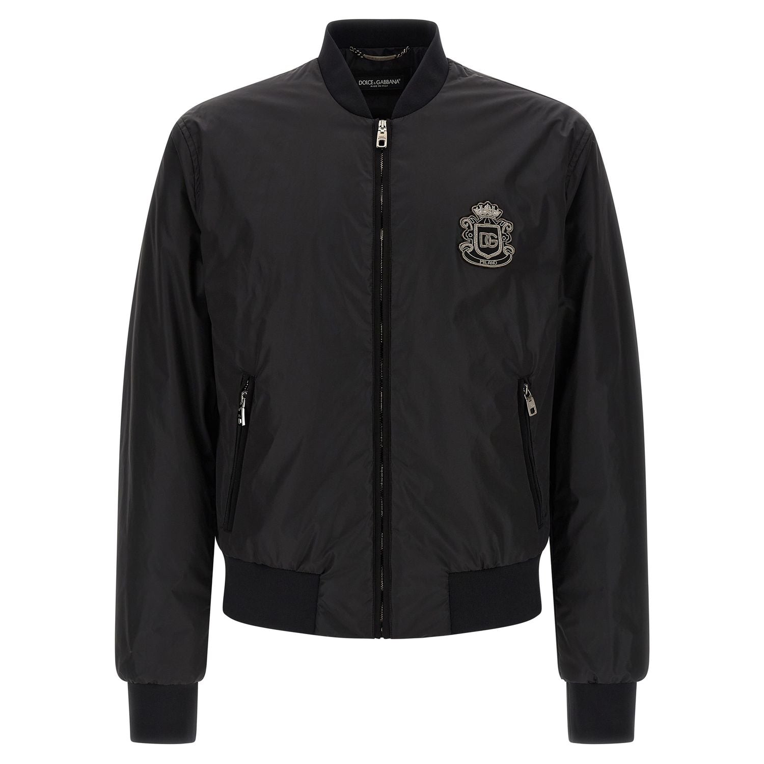 Dolce & Gabbana Black Polyamide Bomber