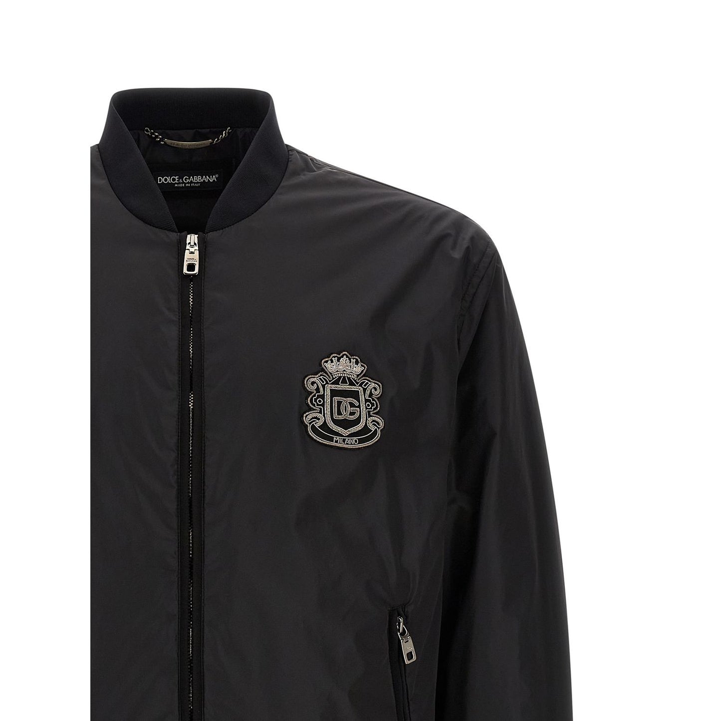 Dolce & Gabbana Black Polyamide Bomber