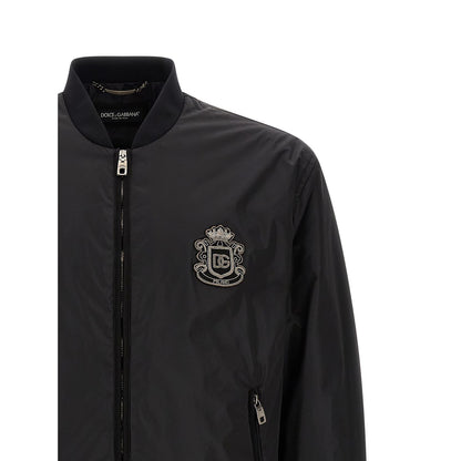 Dolce & Gabbana Black Polyamide Bomber