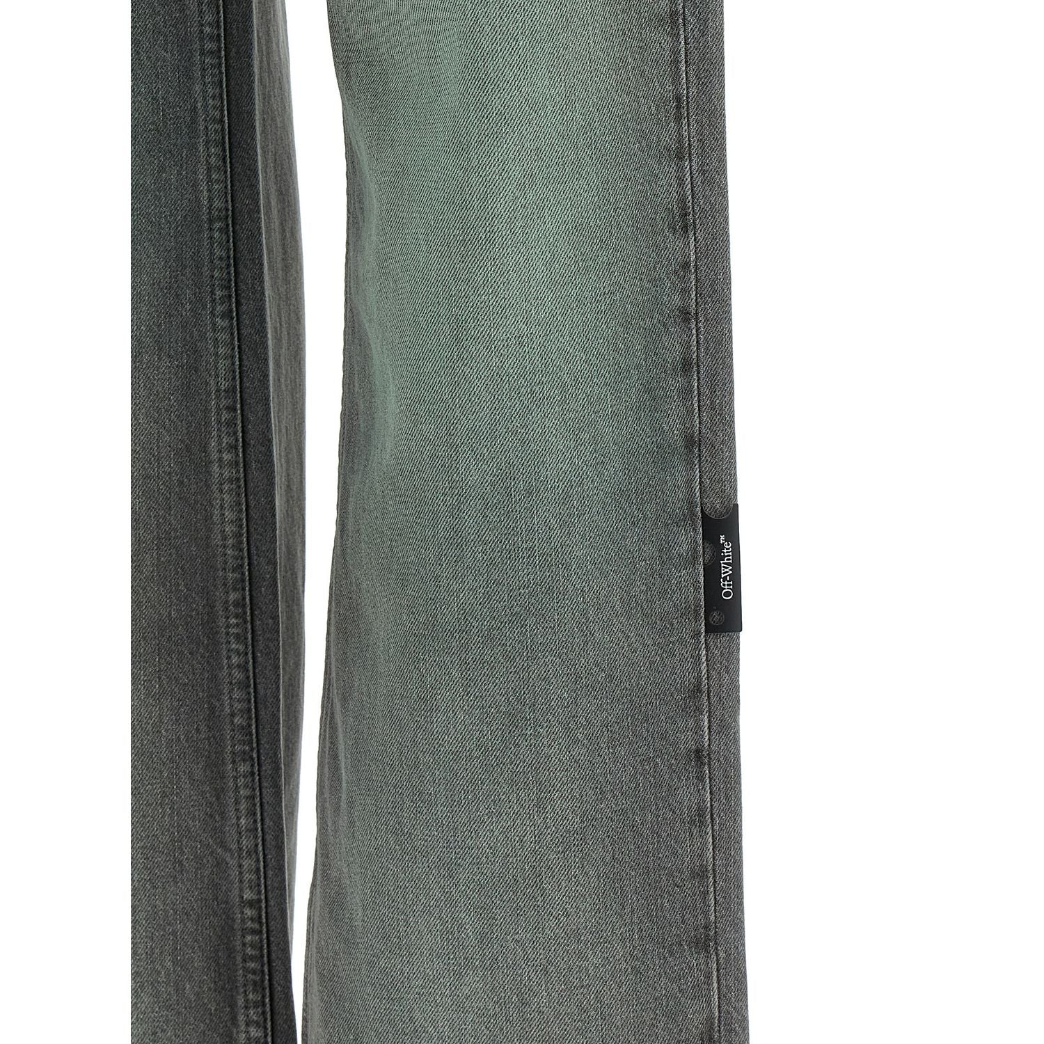Off-White Gray Cotton Jeans Denim