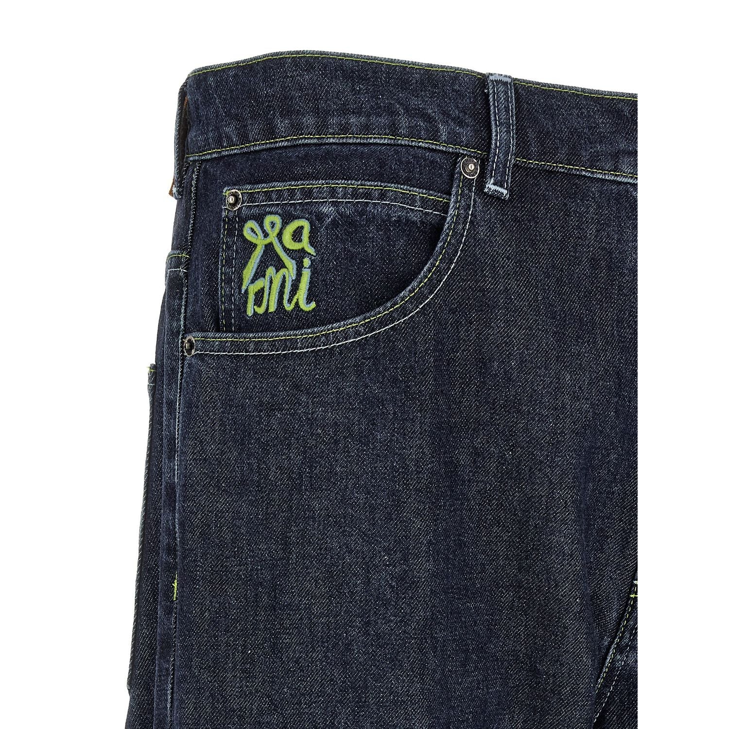 Marni Blue Cotton Straight-Leg Jeans