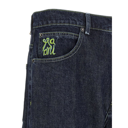 Marni Blue Cotton Straight-Leg Jeans