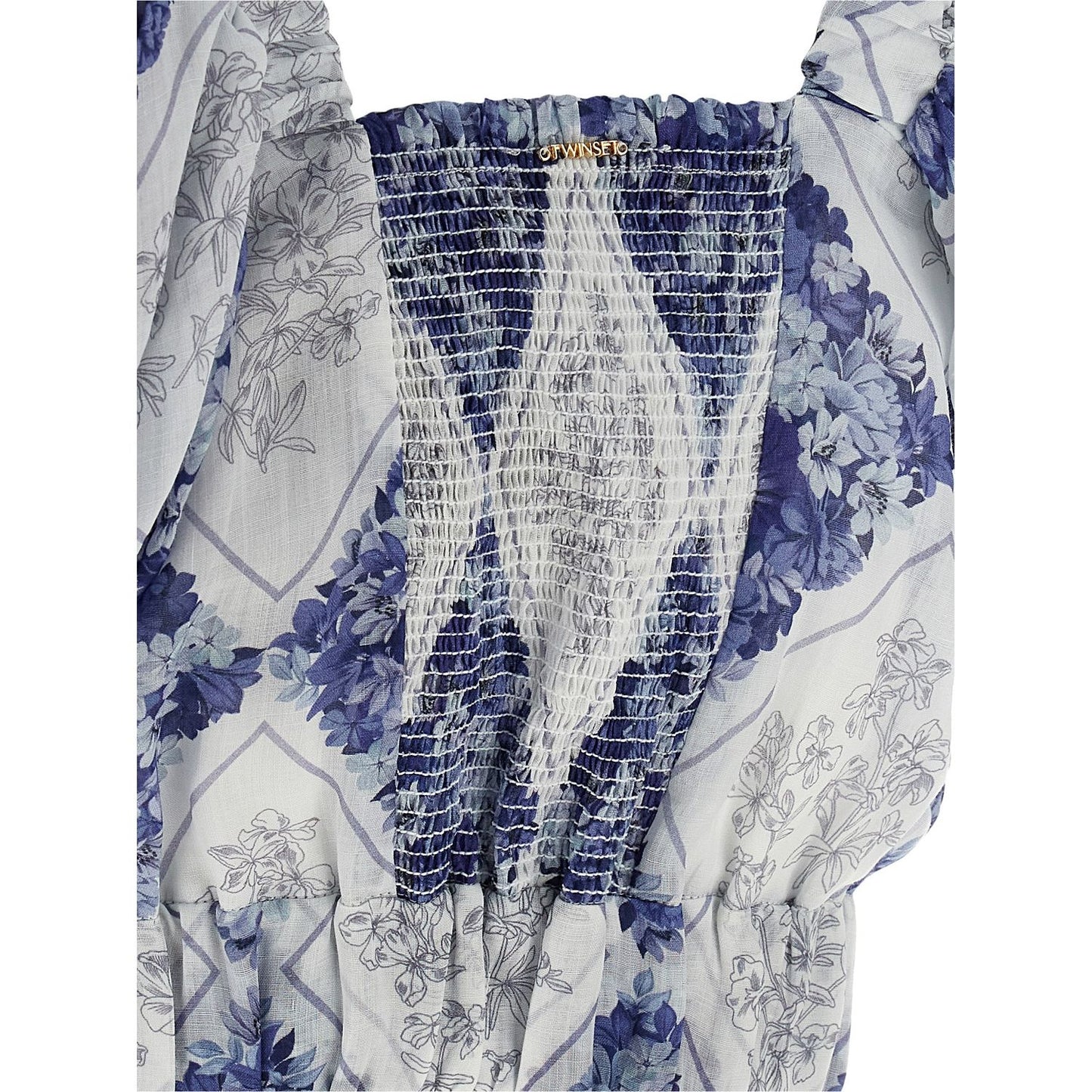 Twinset Blue Ramie Blouse