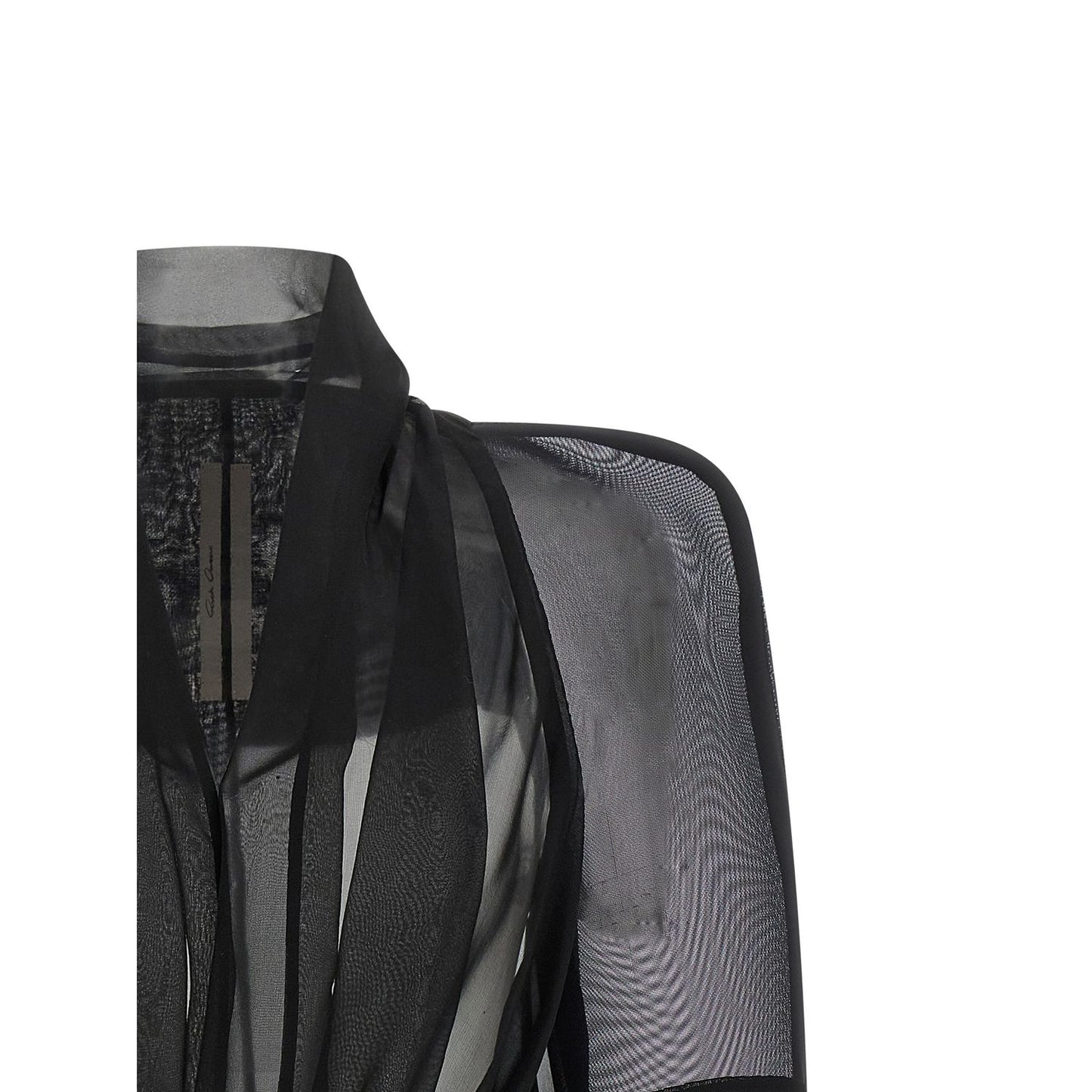 Rick Owens Black Silk Full-Length Jacket