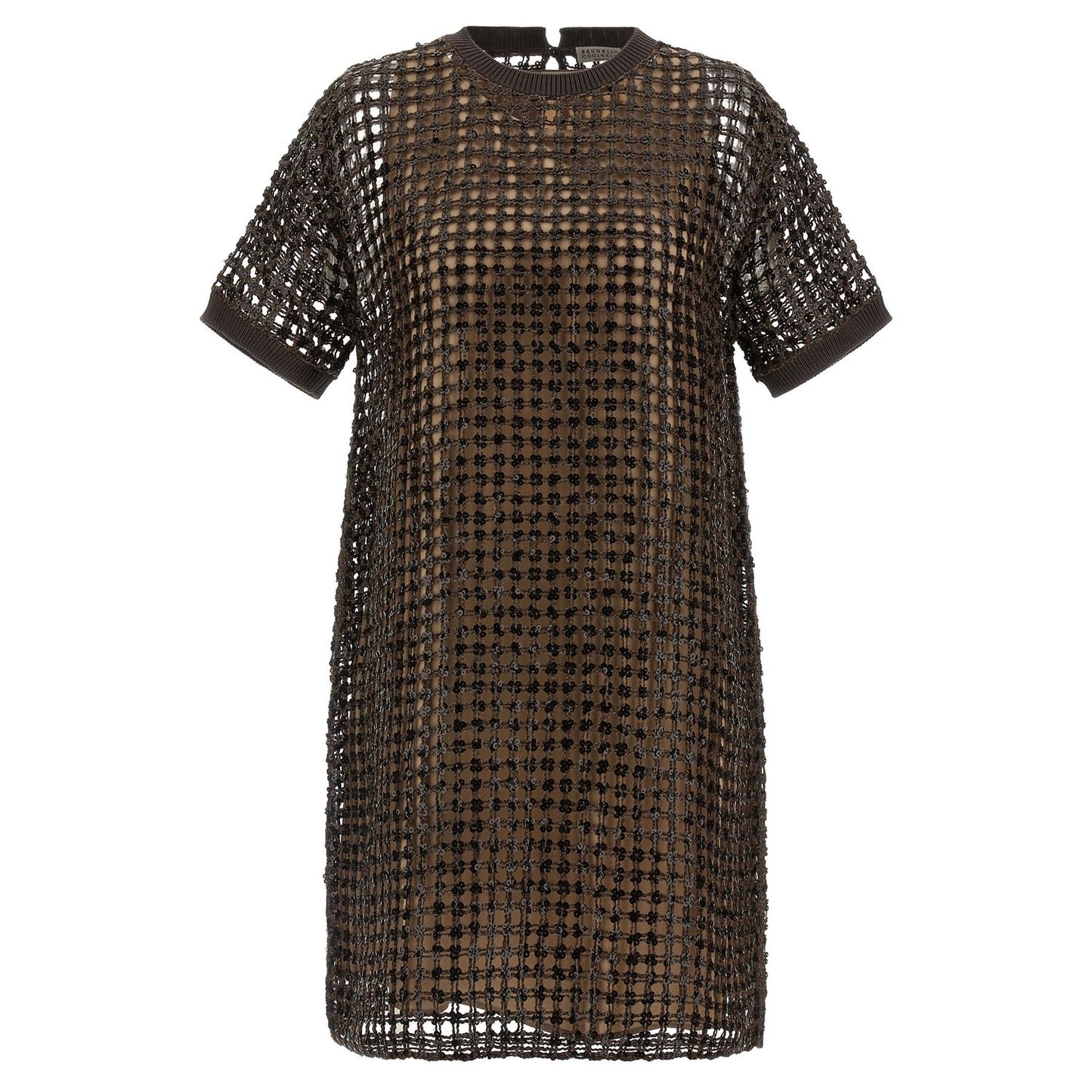 Brunello Cucinelli Brown Silk Short Dress