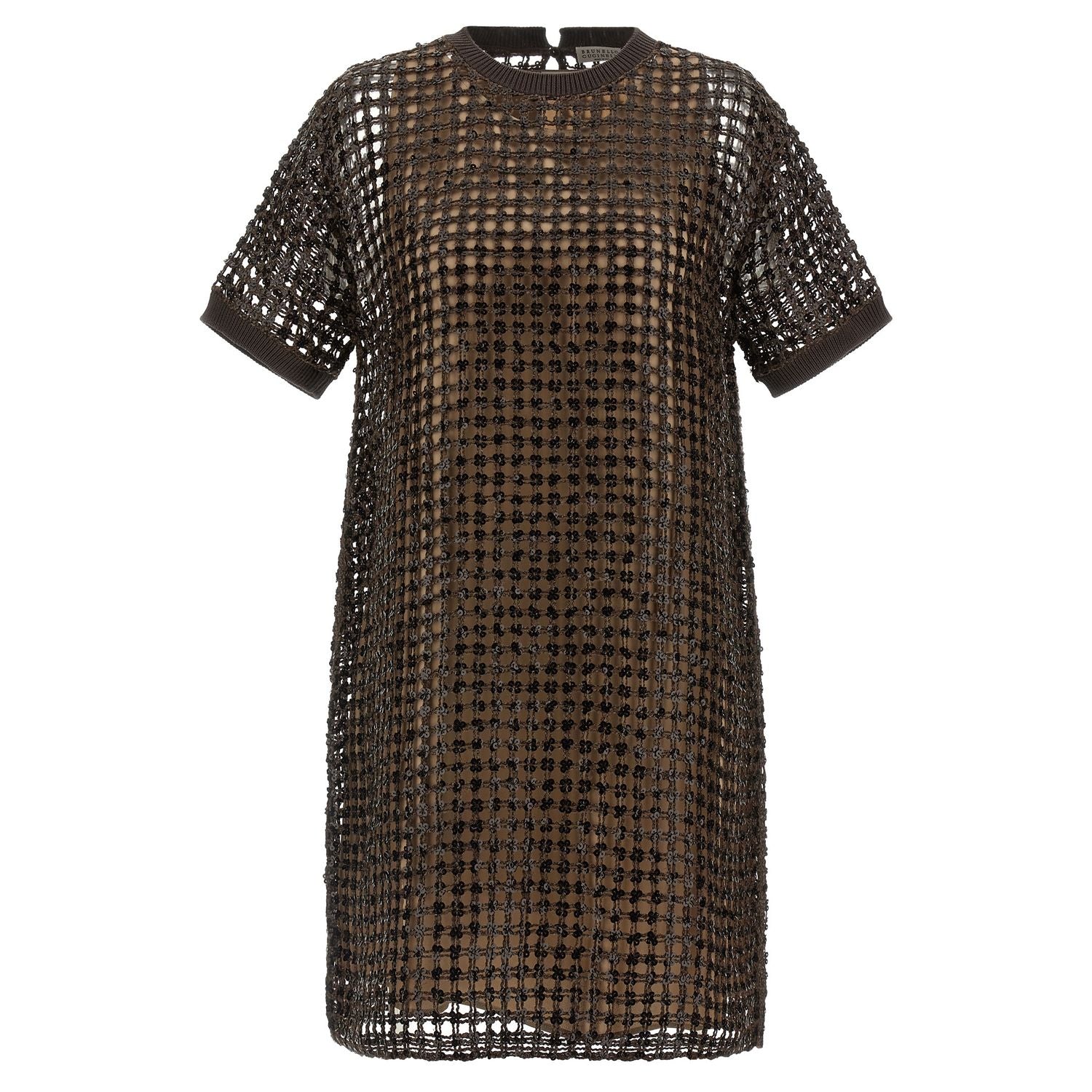 Brunello Cucinelli Brown Silk Short Dress