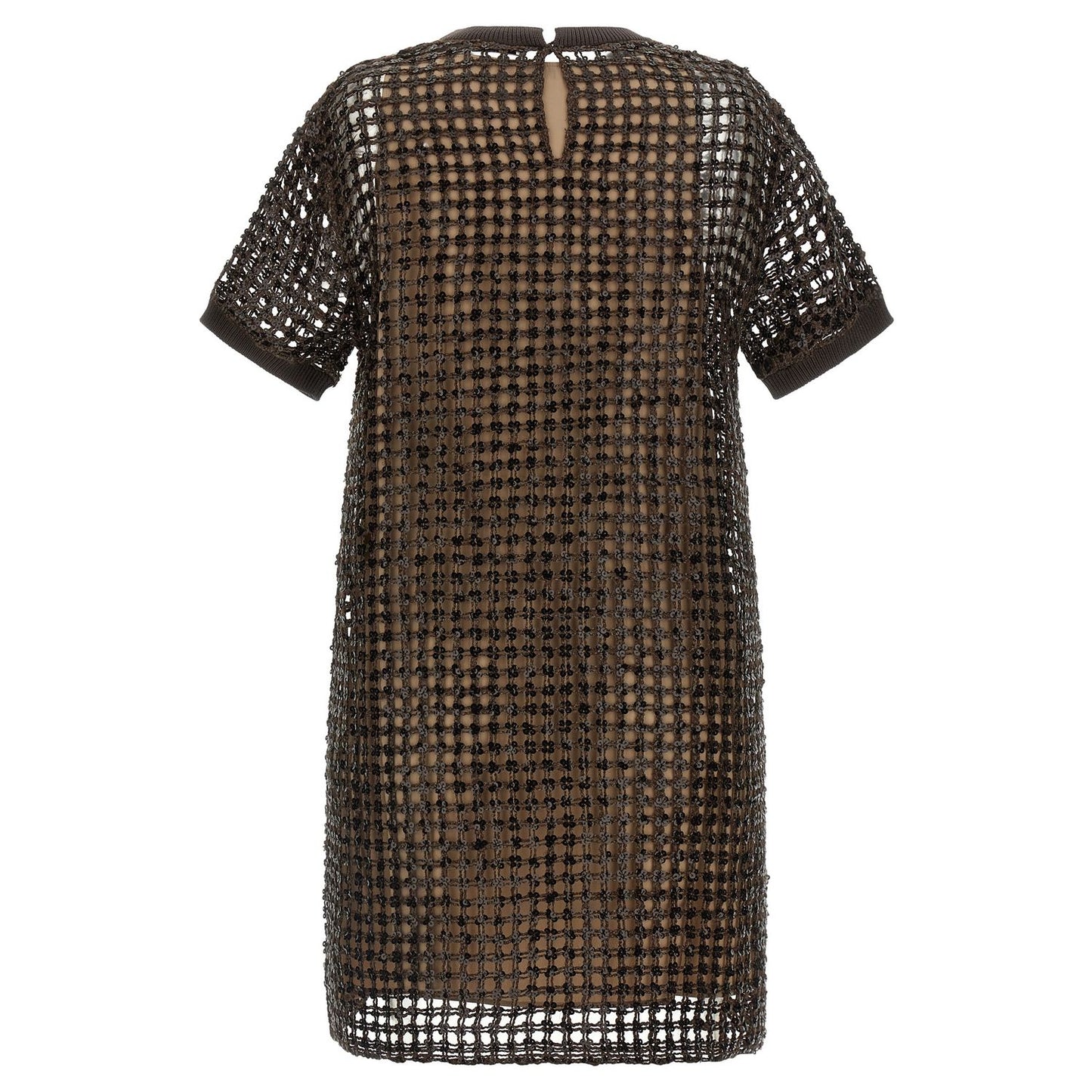 Brunello Cucinelli Brown Silk Short Dress