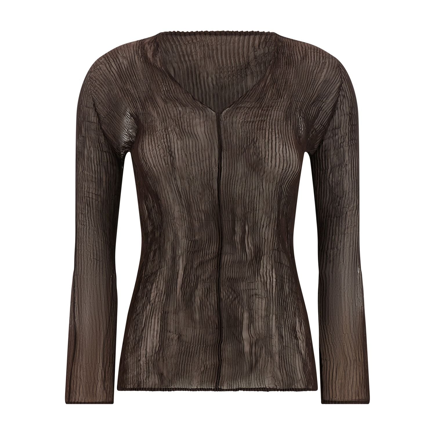 Issey Miyake Brown Polyester Blouse