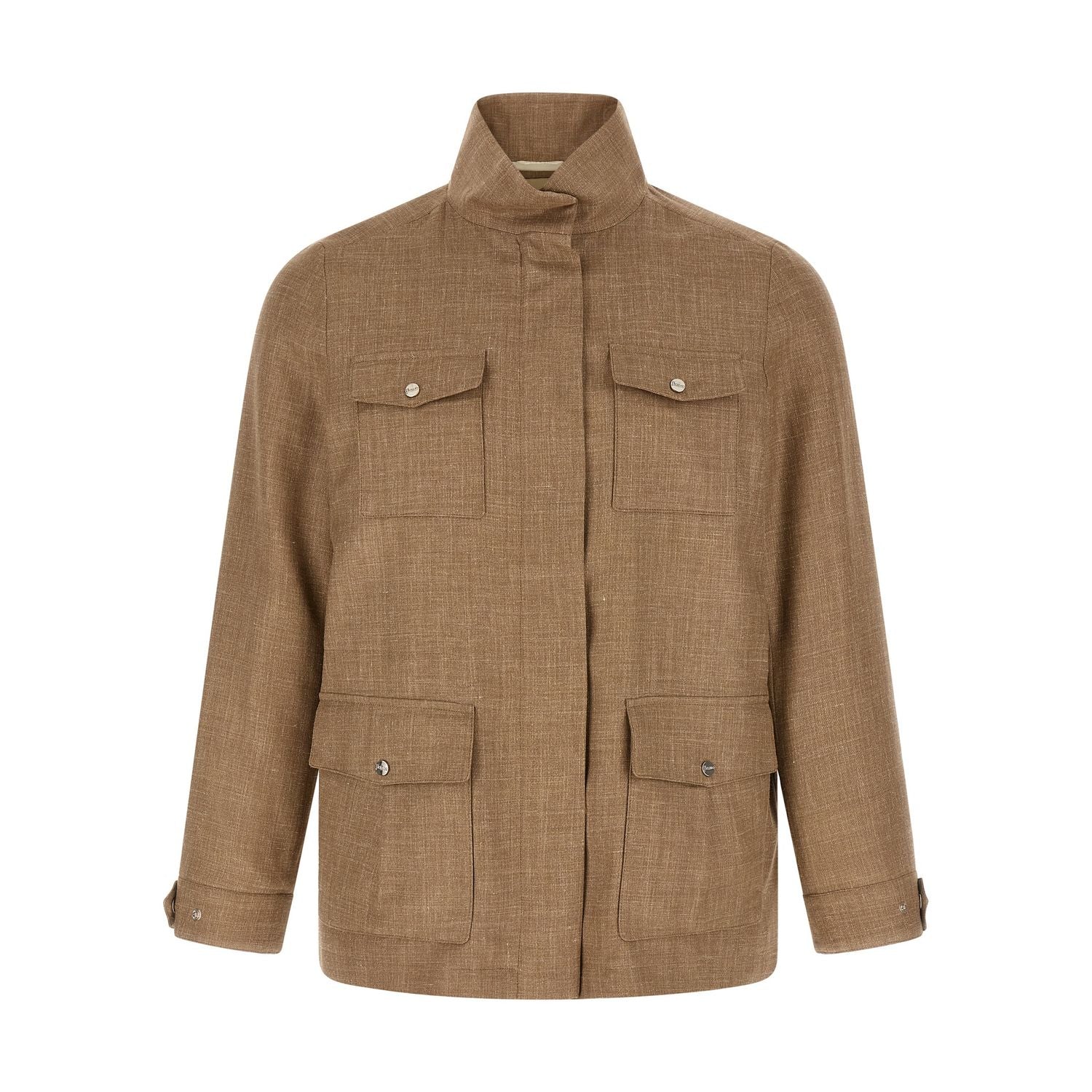 Herno Beige Wool Full-Length Jacket