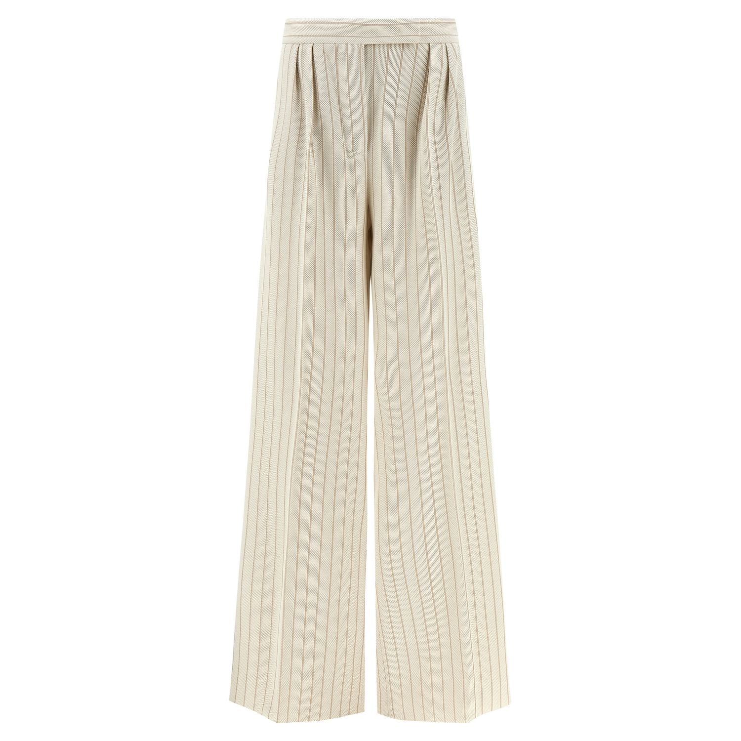 Max Mara White Cotton Casual Pants
