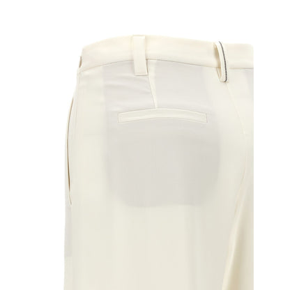 Brunello Cucinelli Beige Viscose Casual Pants