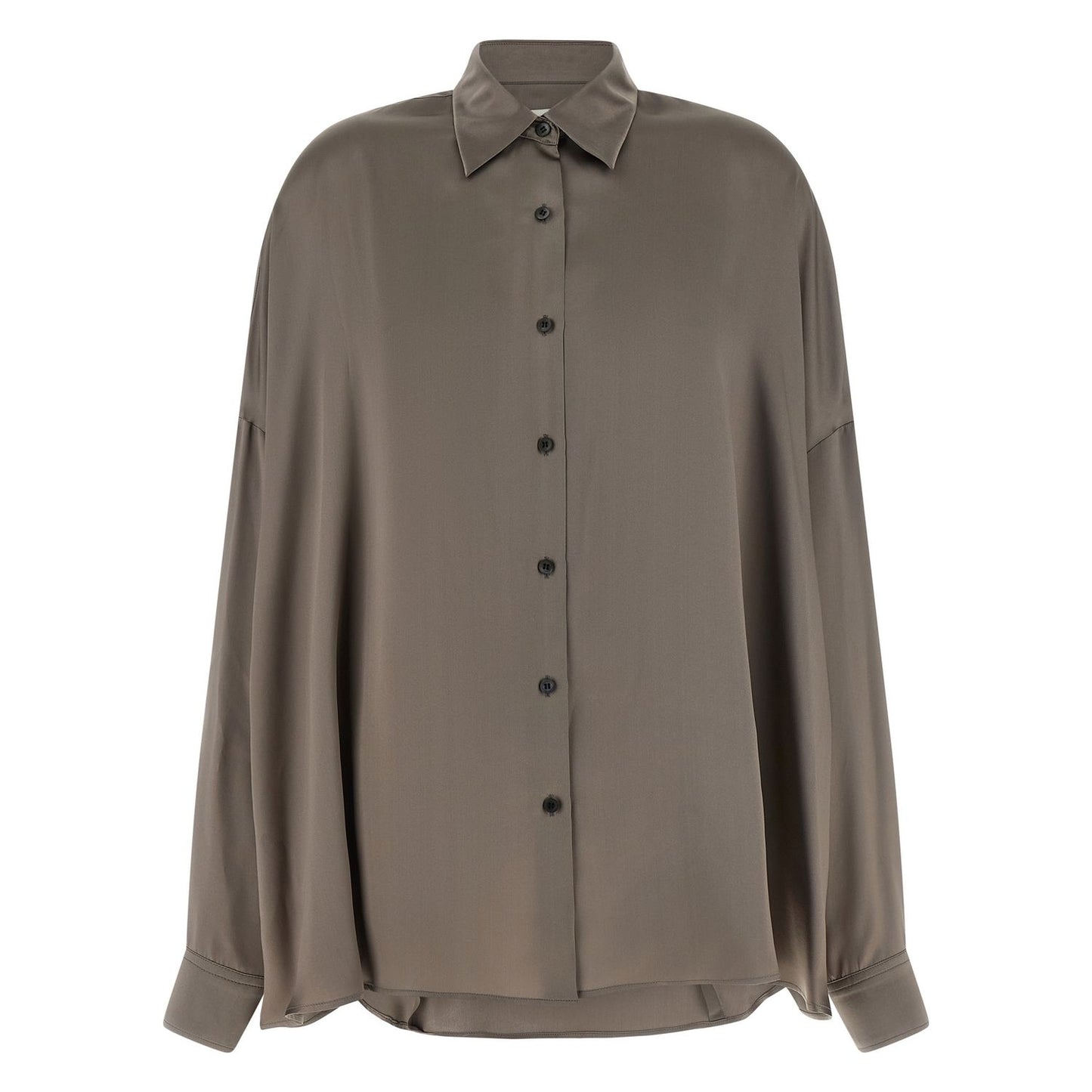 Dries Van Noten Gray Silk Blouse
