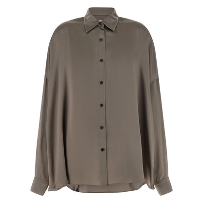 Dries Van Noten Gray Silk Blouse