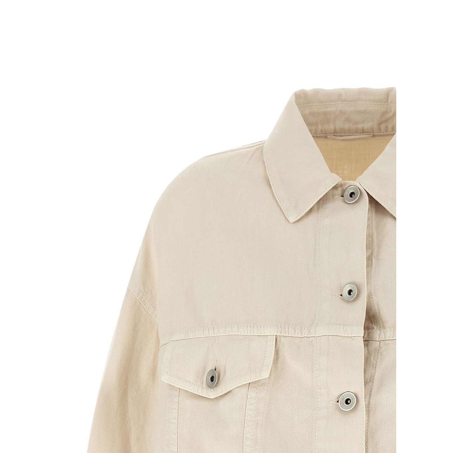Brunello Cucinelli Beige Cotton Denim Jacket