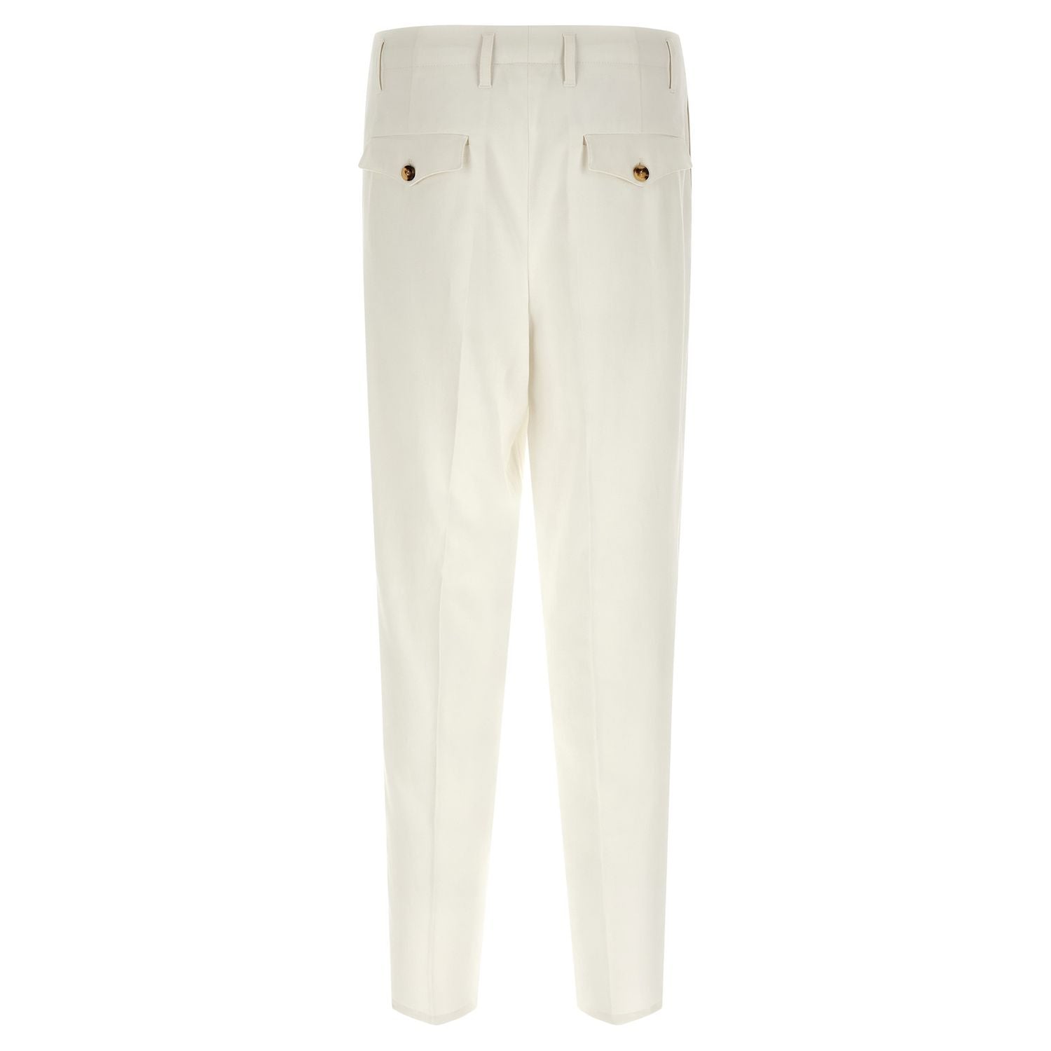 Brunello Cucinelli White Cotton Casual Pants