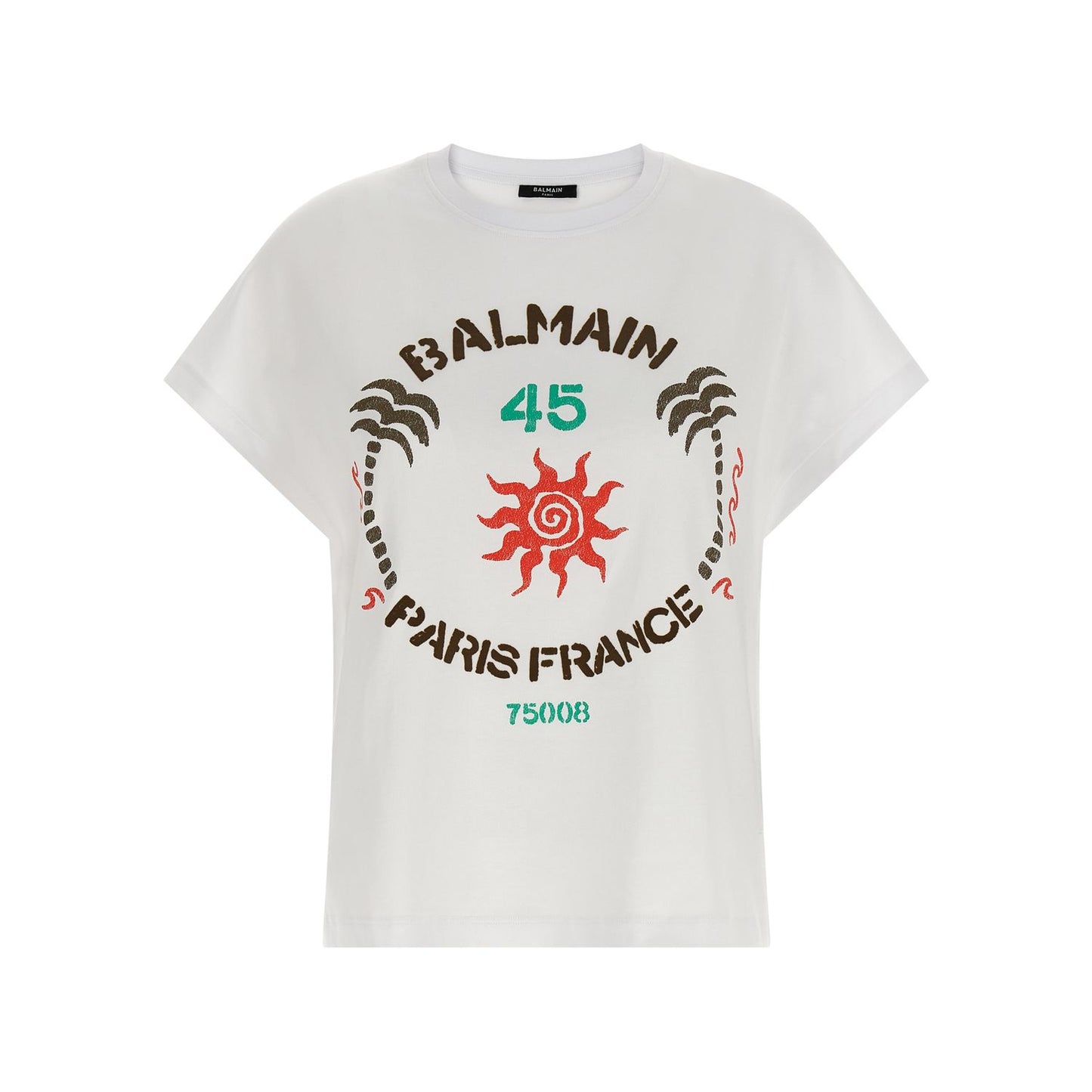 Balmain White Cotton T-Shirt