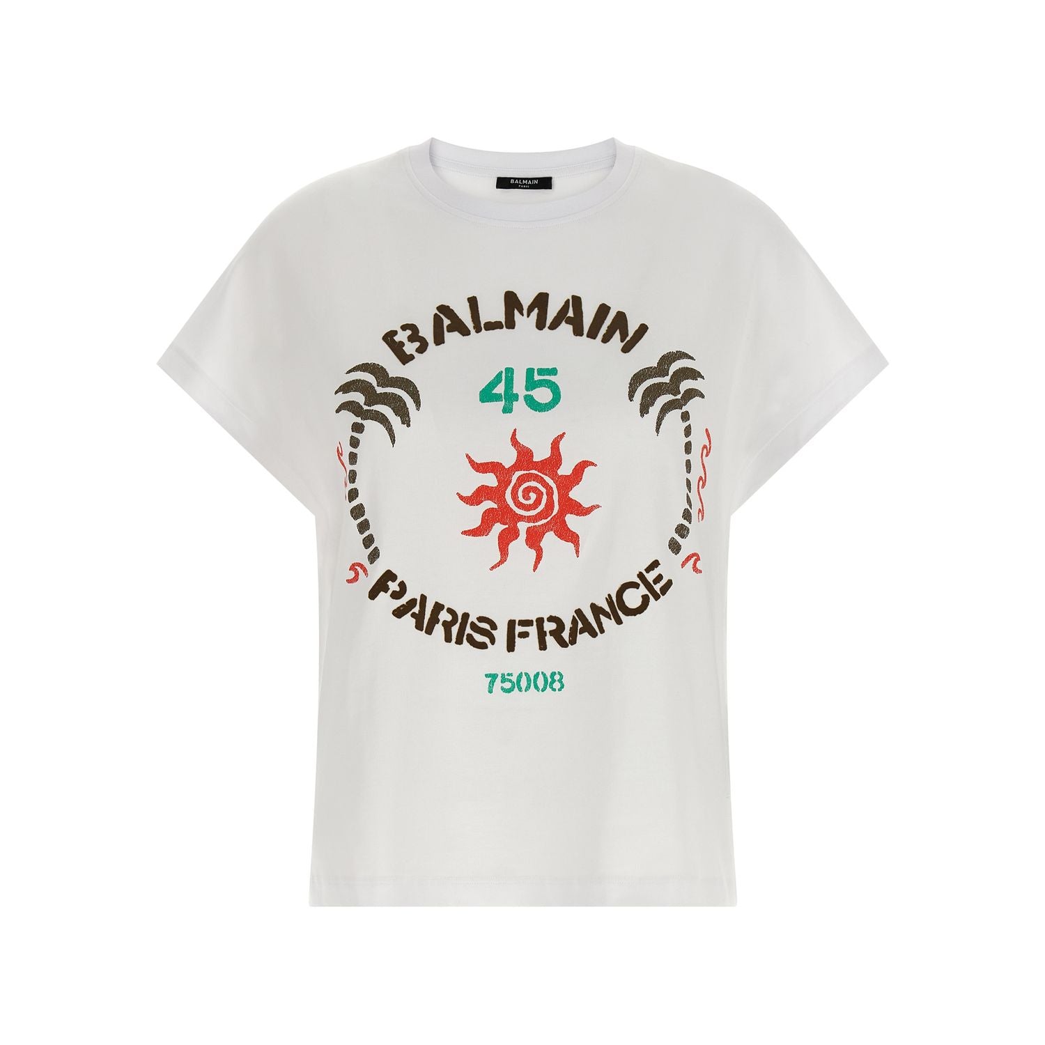Balmain White Cotton T-Shirt