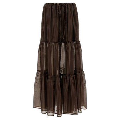 Twinset Brown Lycra Mini Skirt