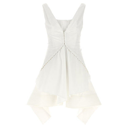Alexander McQueen White Cotton Short Dress
