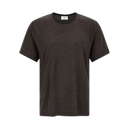 Saint Laurent Brown Wool T-Shirt