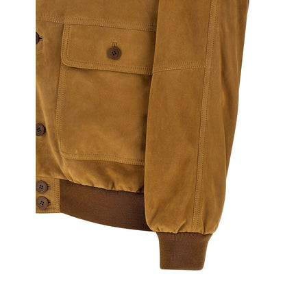 Saint Laurent Brown Lamb Leather Leather Jacket