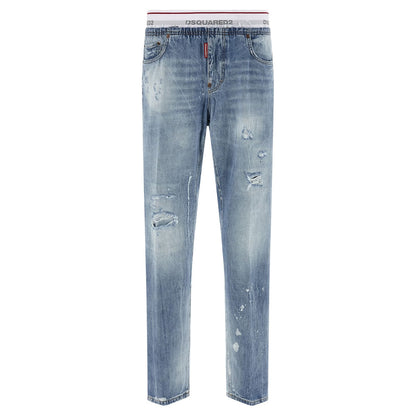 Dsquared² Blue Cotton Relaxed Fit Jeans